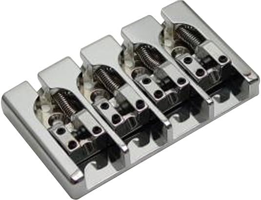 Hipshot Brass A-Style Bass Bridge Mount 1 - No String Through Chrome