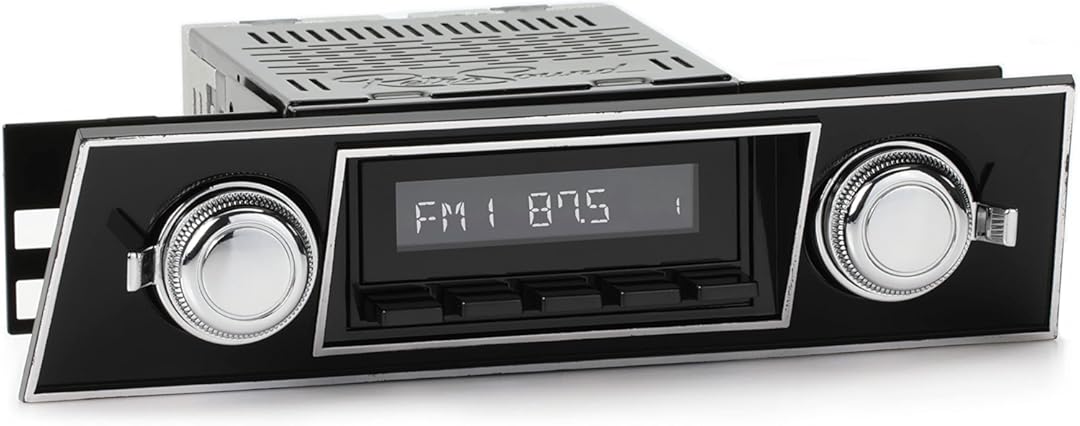 RetroSound HB-401-03-73 Hermosa Direct-Fit Radio for Classic Vehicles (Black Face and Buttons, Black Faceplate)