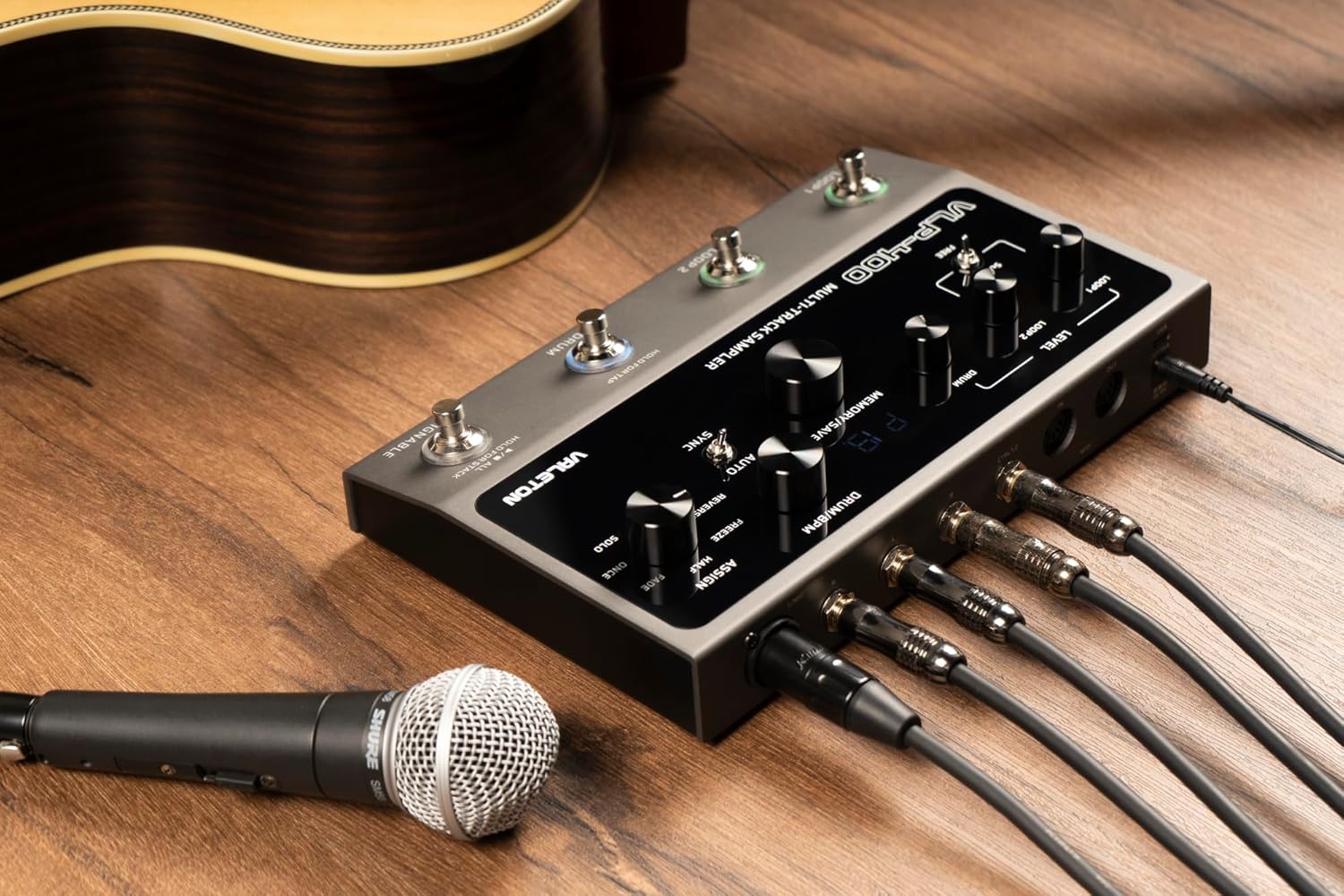 Valeton VLP-400 Multi-Track Sampler with 4 Footswitches - Two Full-Featured Loopers, Drum Machine