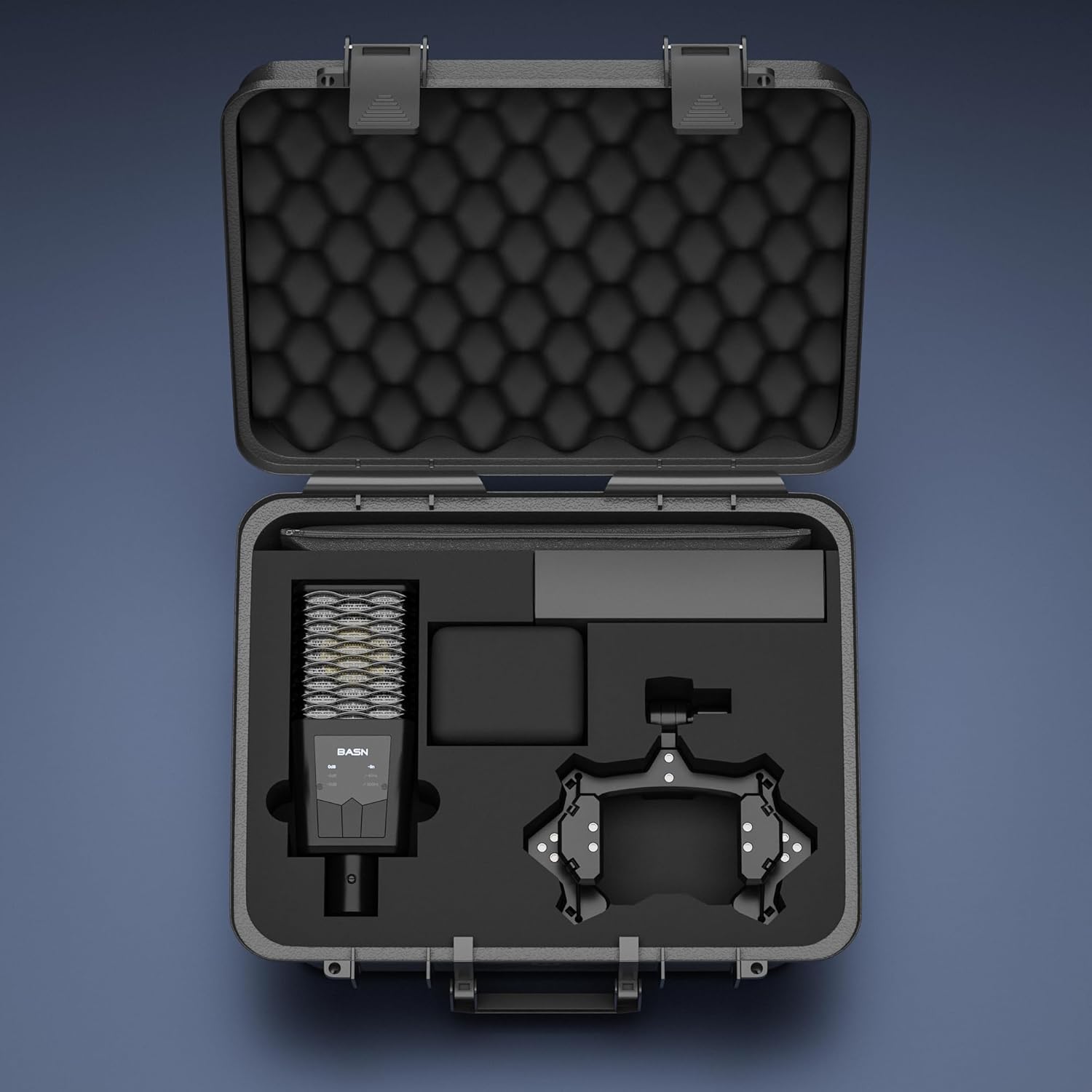 BASN BMS2 Cardioid Condenser Microphone, Large Diaphragm XLR Studio Recording Mic for Podcasting, Singing, Streaming (Blue)