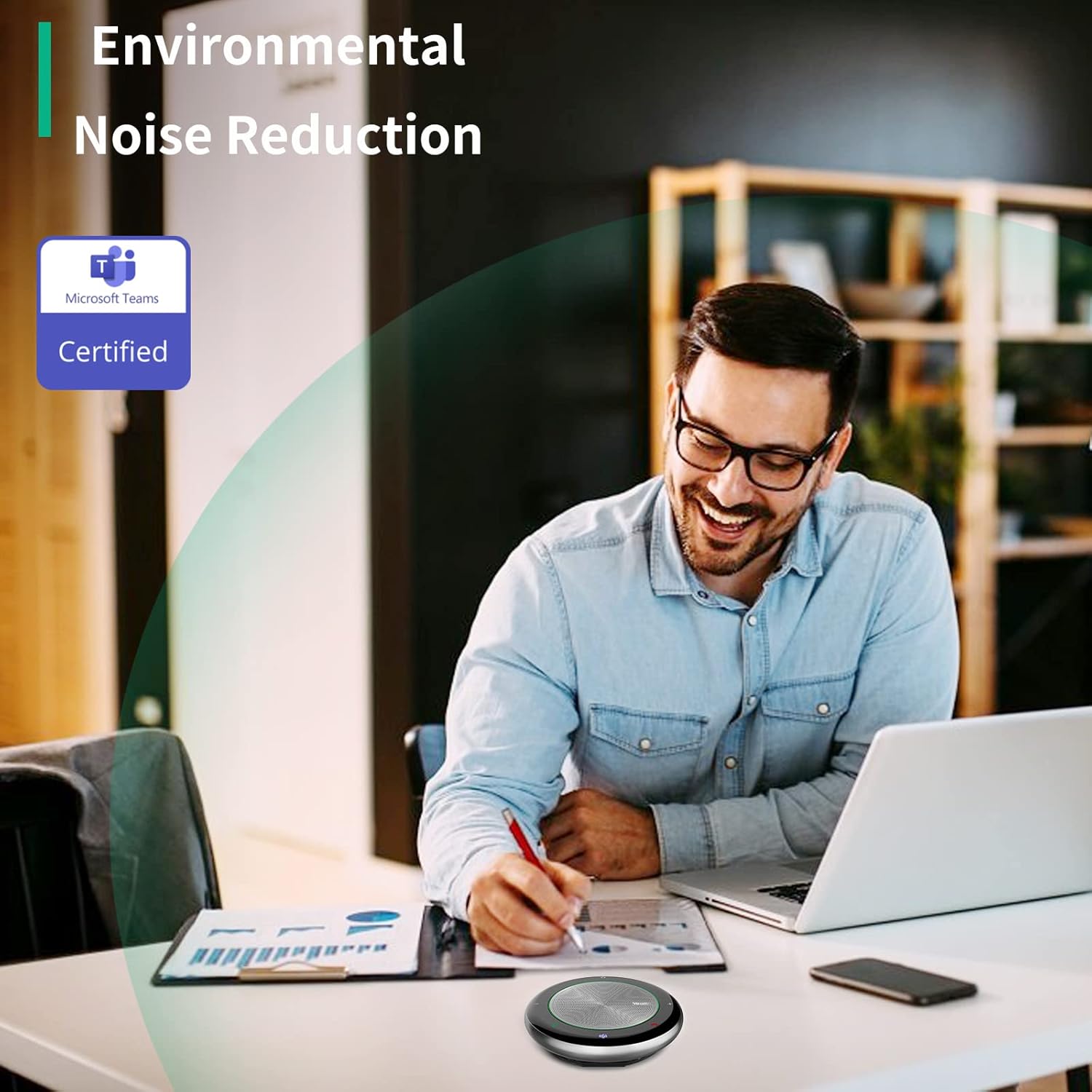 Yealink CP700 Bluetooth Speakerphone with Dongle Teams Certified, Portable Conference Speaker and Microphone for Meeting, Softphone, Unified Communications Platforms,360° Voice Pickup,9H Talk Time