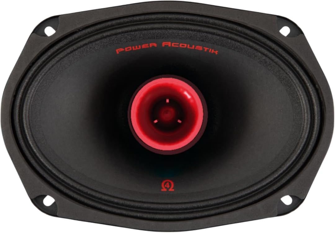 Power Acoustik PR-694T – 6x9 Inch 2-Way Midrange Pro Audio Speakers with Bullet Tweeter | 350W Max, 4 Ohm, 95dB | Steel Basket, Black Paper Cone – High Sensitivity Car or Pro Audio Speaker Pair