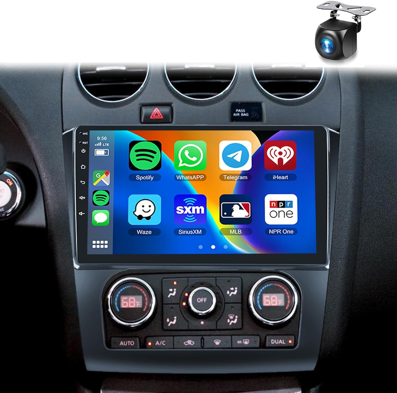 2+64G for Nissan Altima 2008-2012 Auto A/C Android Car Radio Stereo,Wireless Carplay Android Auto 9