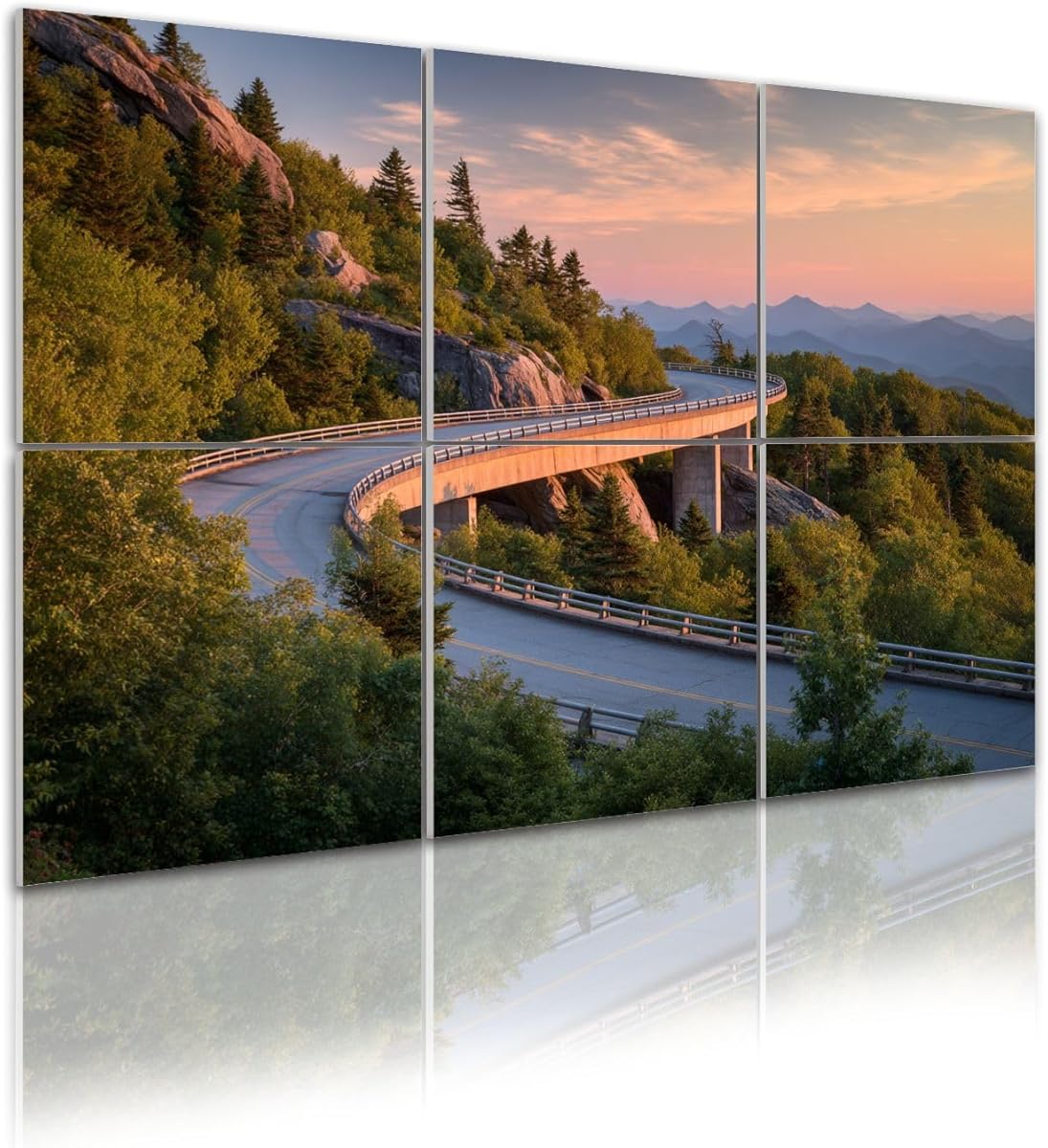 6 Pack Art Acoustic Panels Self Adhesive Morning light viaduct Blue Ridge Parkway 48
