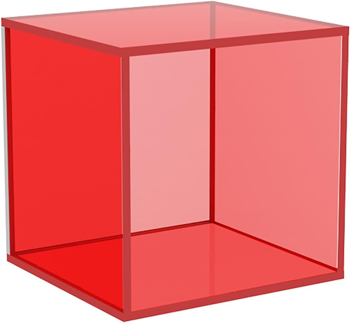 Floating Shelves for Wall Acrylic Floating Shelves Floating Acrylic Cube Shelf,Hanging Wall Mount Display Storage Shelves for Photos,Toys,Books,Decorative(Red)