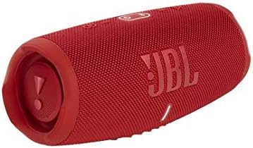 JBL Charge 5 Waterproof Portable Speaker with Built in Powerbank and gSport Carbon Fiber Case (Red)