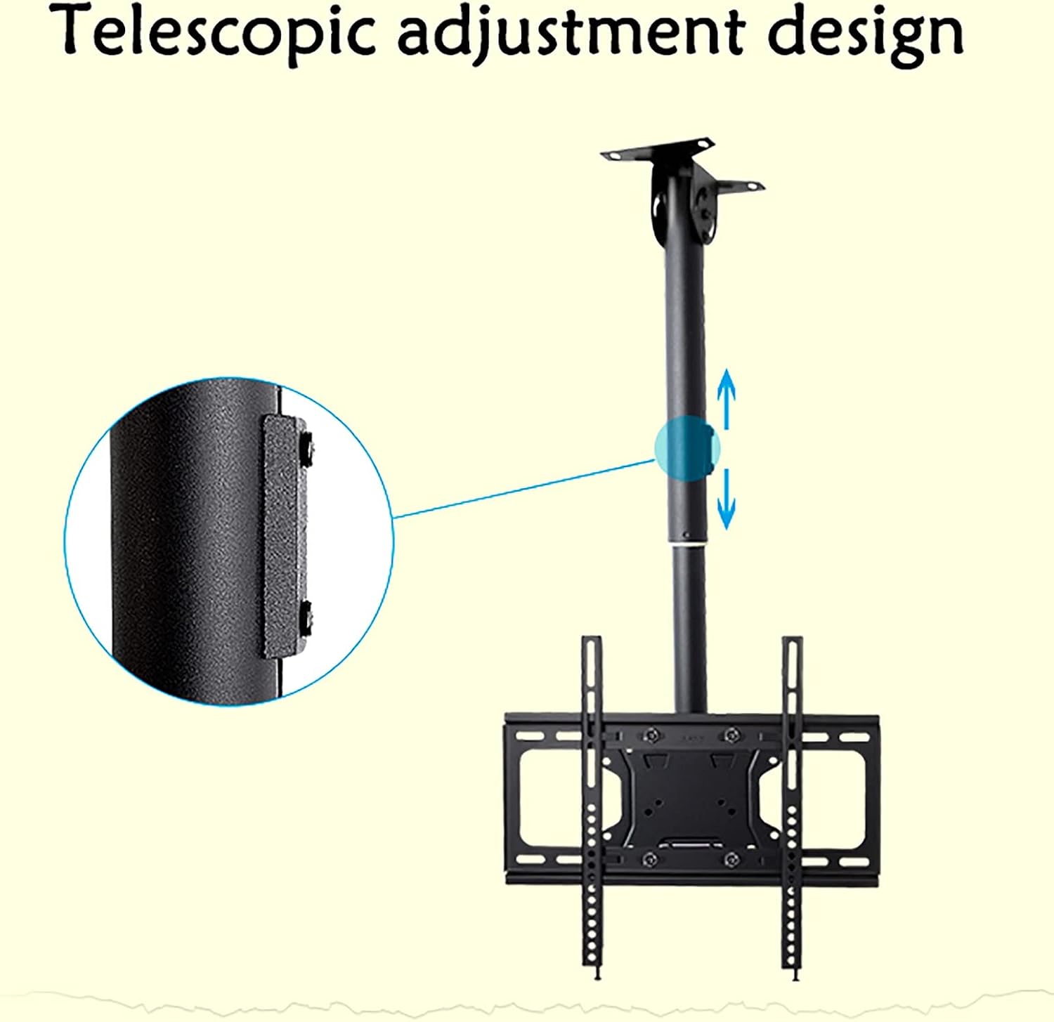 TV Bracket tv Wall Mount Ceiling TV Mount Fits Most 32-65inch LCD Flat Screen, Two Installation Methods: Ceiling and Wall (500-1000mm