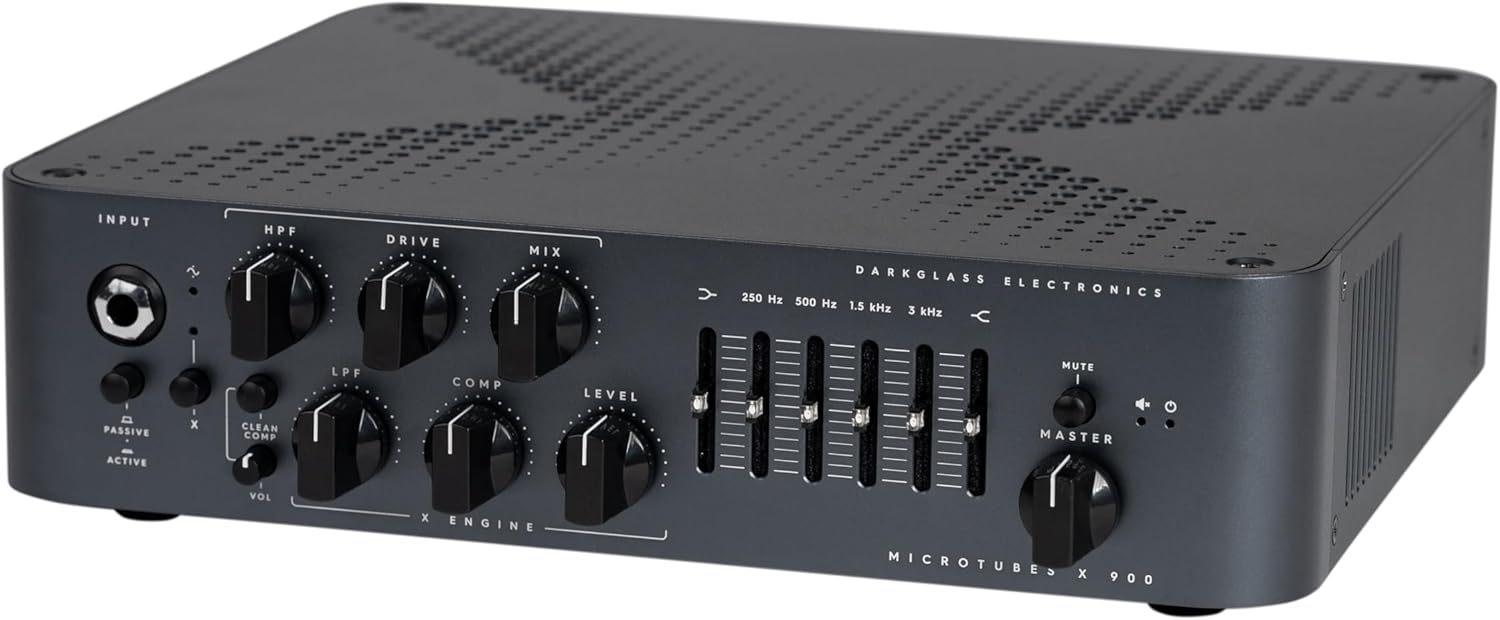 Darkglass Microtubes X 900, 900-watt Bass Amplifier Head w/ X Engine Distortion Circuit and 6-band Graphic EQ - Black