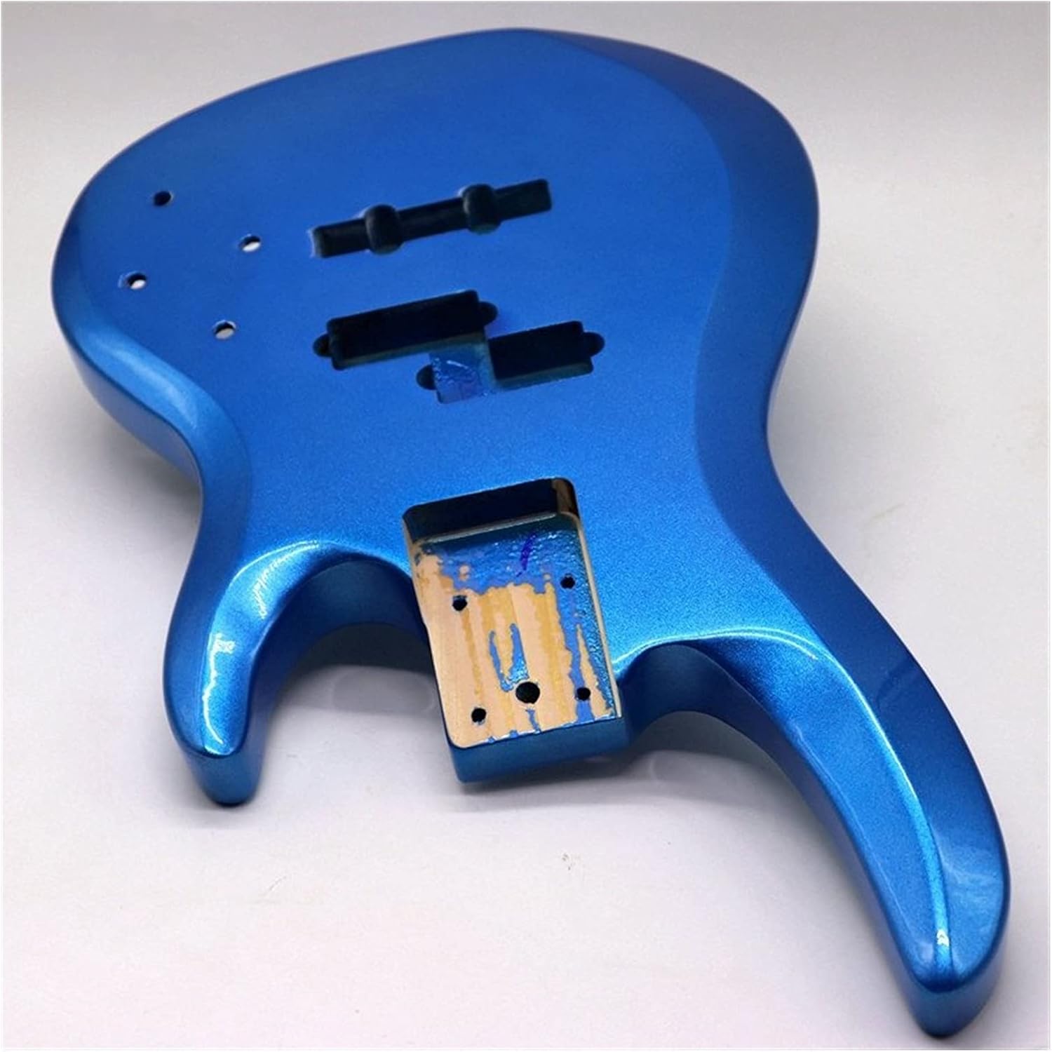 Unfinished Guitar Body Metallic Blue Color Poplar Wood Electric Bass Guitar Body Guitar DIY Accessory
