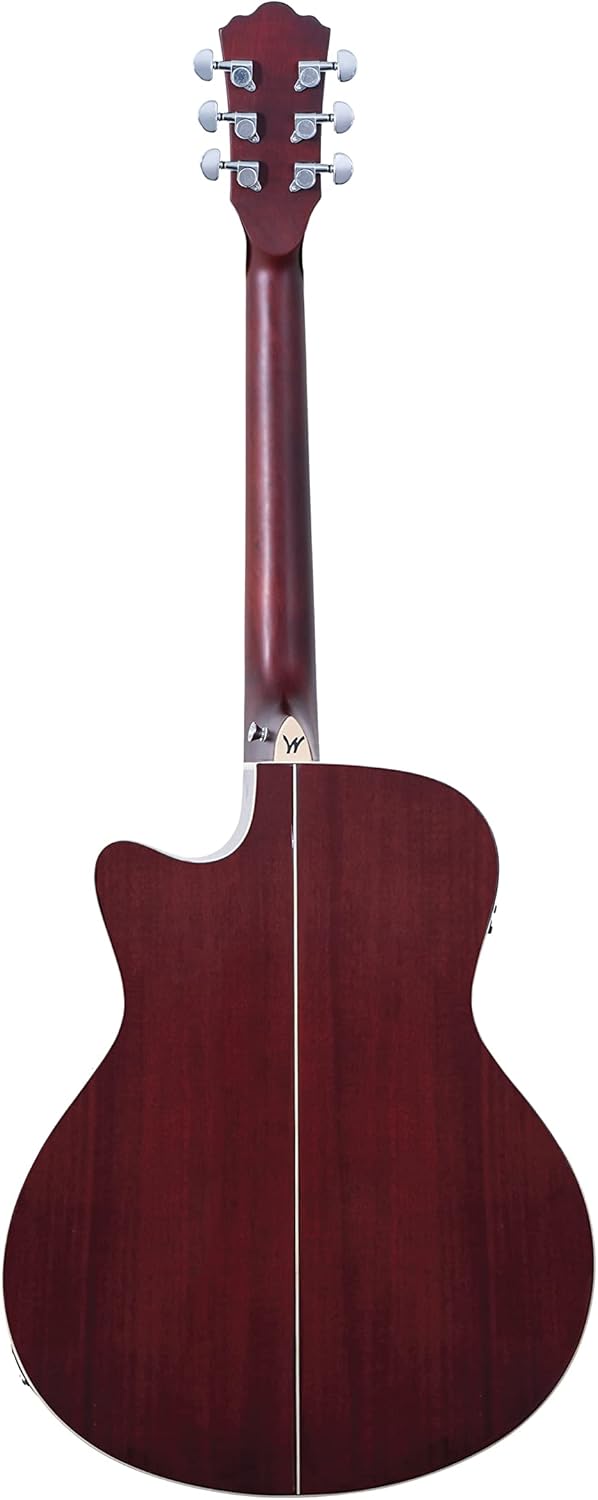 Washburn Deep Forest Burl ACE Acoustic Electric Guitar, Amber Fade (DFBACEA)