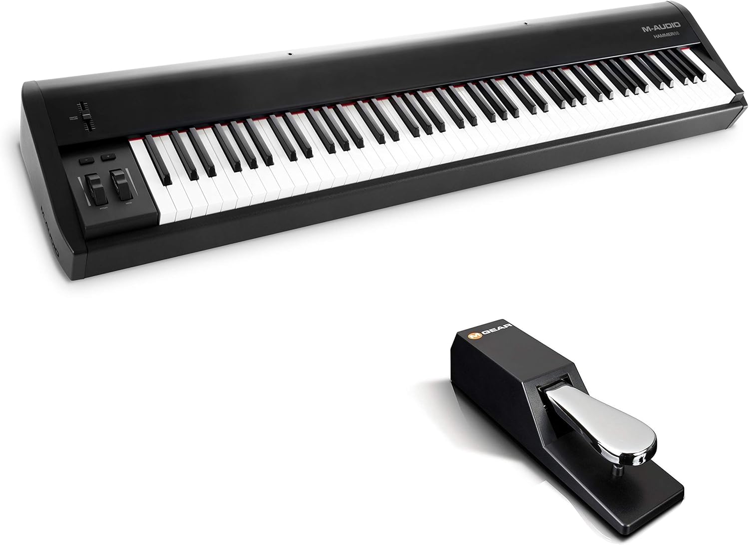 M-AUDIO Hammer 88 MIDI Controller Bundle with M-AUDIO SP-2 Sustain Pedal for Studio Recording, Music Production, Podcasting, Streaming