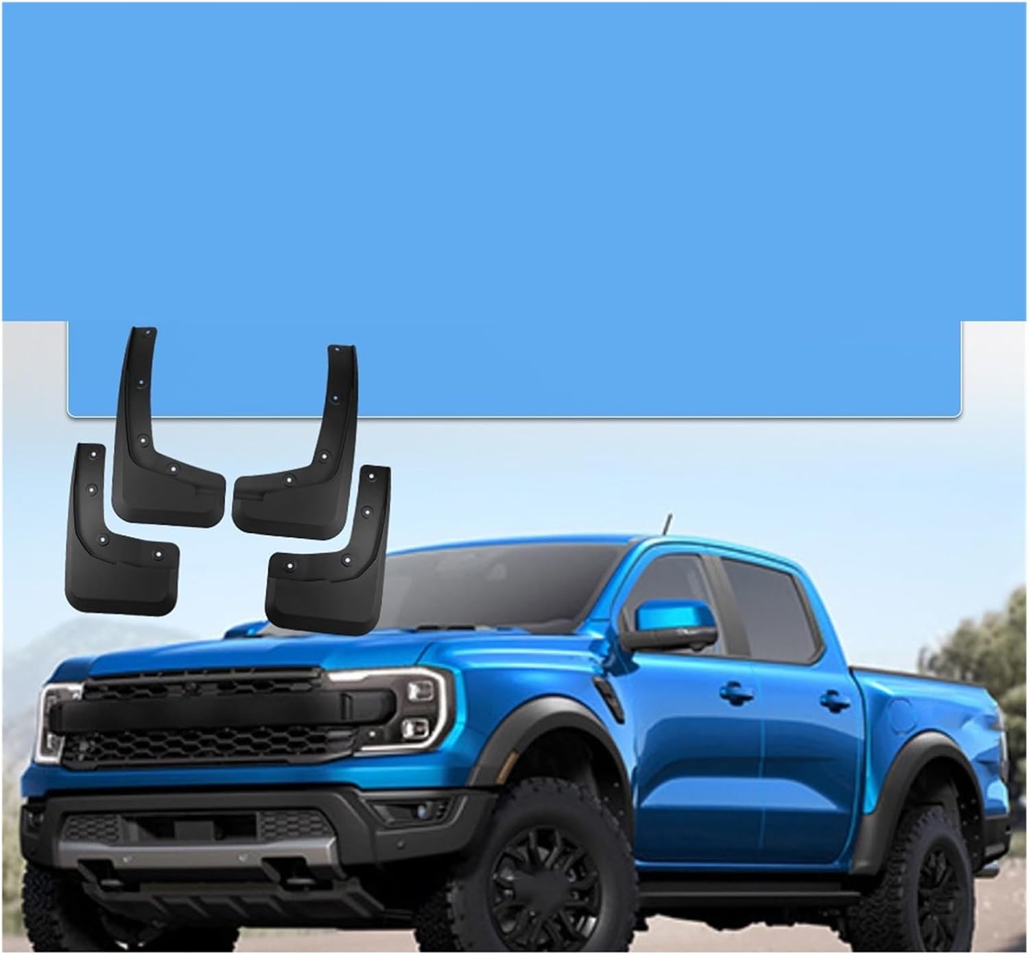 4pcs Car Mud Flaps with Parts Splash Guards Fender Protector Compatible for Ford Ranger 2024-2025 Front Rear Mudguards Auto Accessories