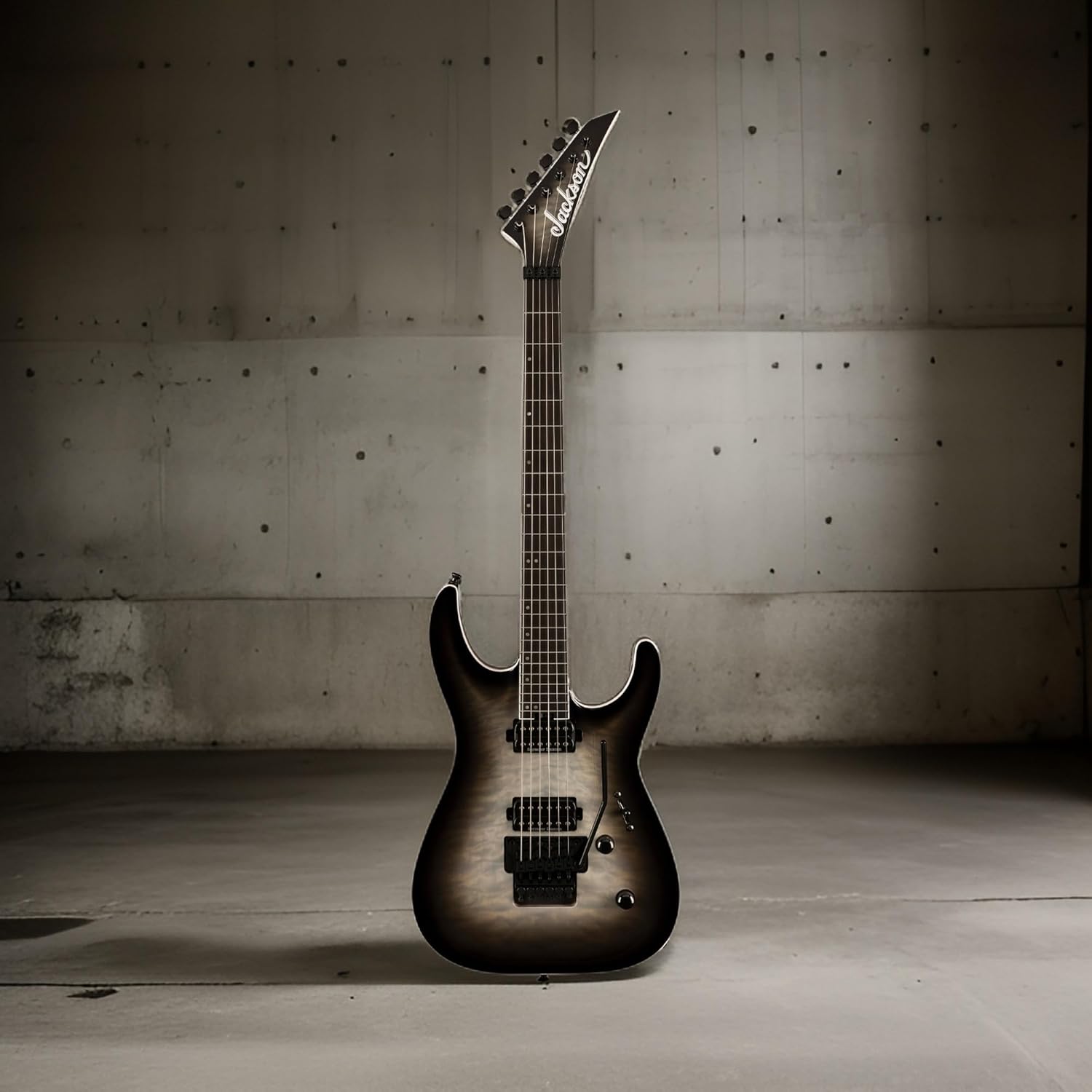 Jackson Pro Plus Dinky DKAQ 6-String Electric Guitar (Ghost Burst) Bundle with Jackson Heavy Duty Hardshell Case (2 items)