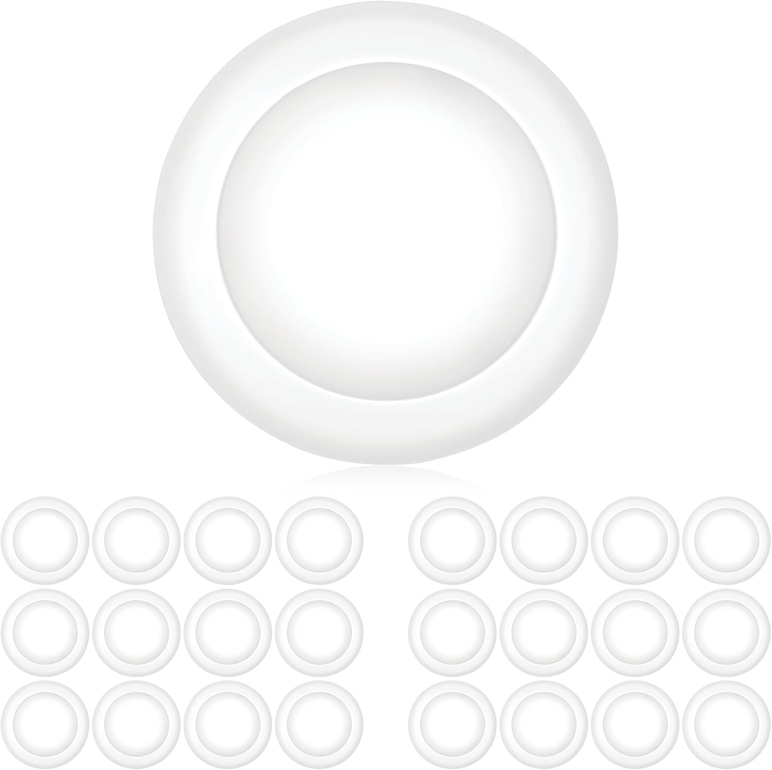 PARMIDA (24 Pack) 5/6 Inch Dimmable LED Disk Light Surface Flush Mount 15W, UL Listed, Recessed Retrofit Ceiling Lights, Energy Star, Installs into Junction Box Or Recessed Can, 1050lm - 2700K