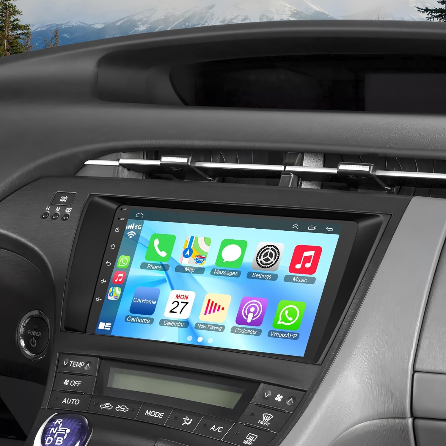 (4G RAM+64G ROM) Car Radio for Toyota Prius 2010-2015,9 Inch Prius Stereo Support Carplay/Android Auto,GPS Navigation& Bluetooth,Backup Camera & SWC