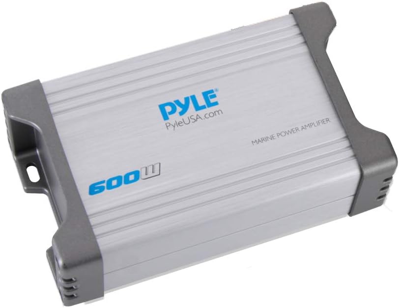 Pyle 2-Channel Marine Amplifier Receiver - Waterproof and Weatherproof Audio Subwoofer for Boat Stereo Speaker & Other Watercraft - 600 Watt Power, Wired RCA, AUX and MP3 Audio Input Cable - PLMRMP2A