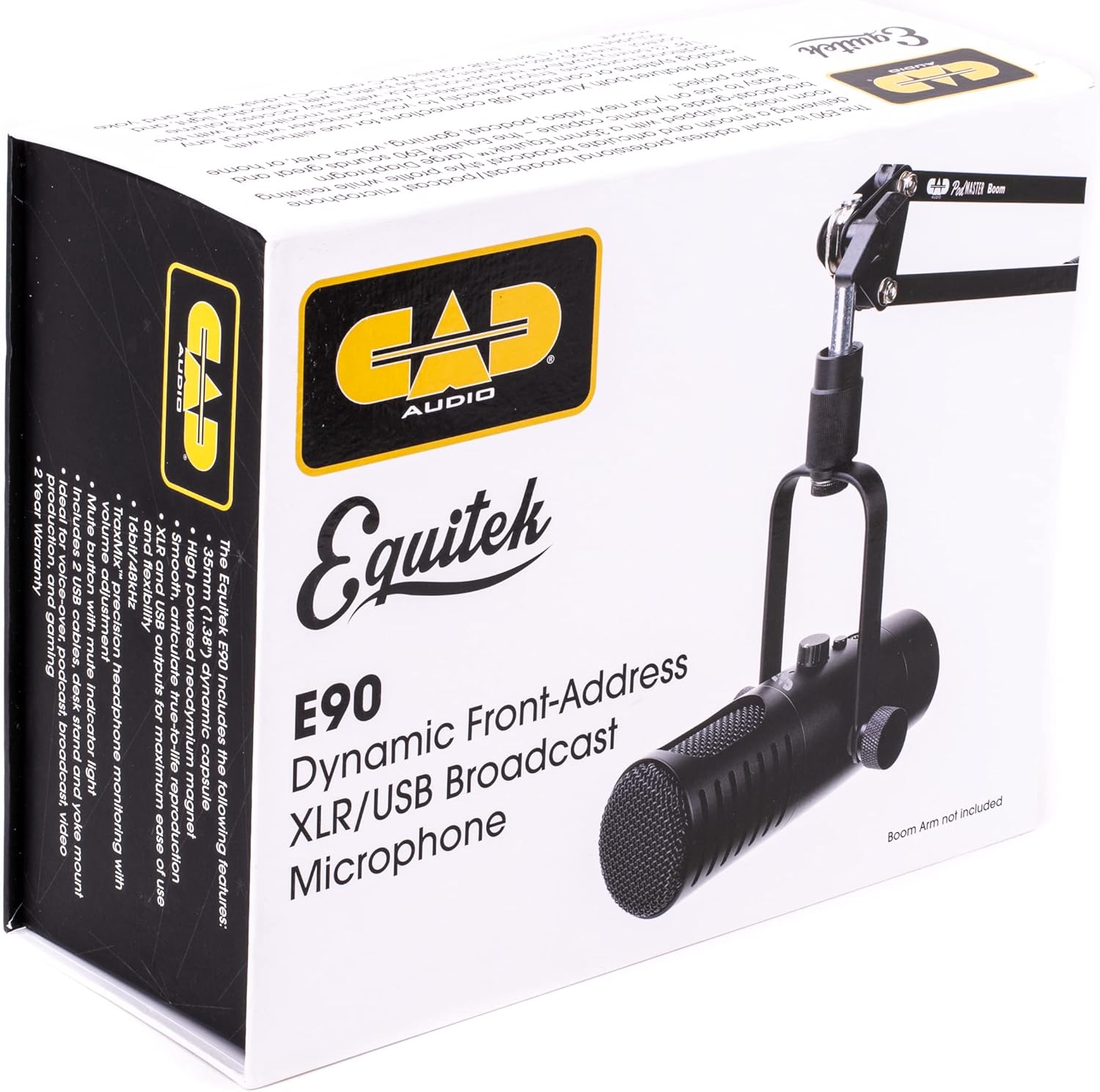 CAD Audio E90 Dynamic Front-Address Broadcast Microphone – XLR & USB-C Outputs