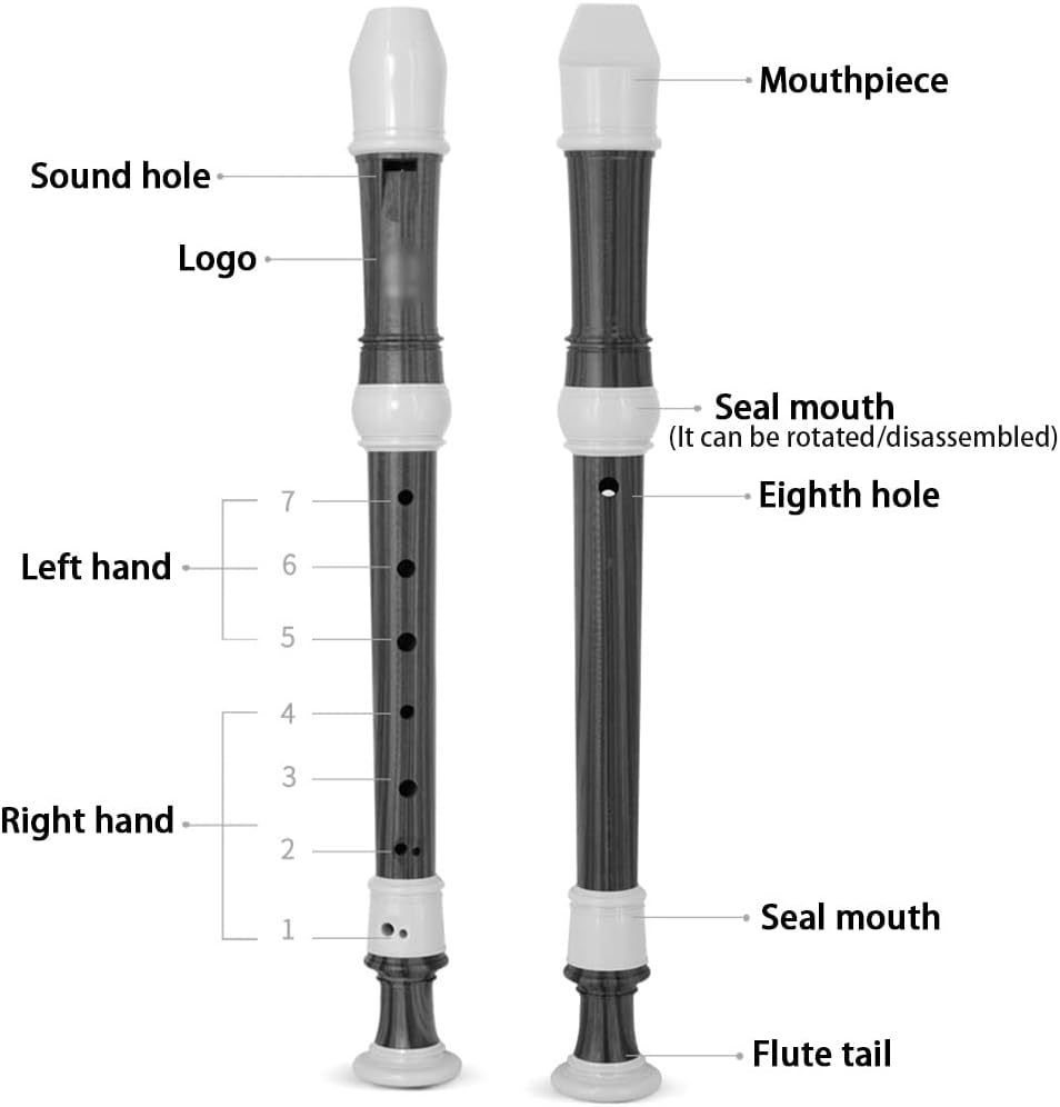 Recorders 8 Hole Soprano Recorder for Beginners, Professional Playing Baroque Recorder, C Key Long Wind Instruments, with Storage Bag + Cleaning Stick (Color : Reddish Brown, Size : Baroque)