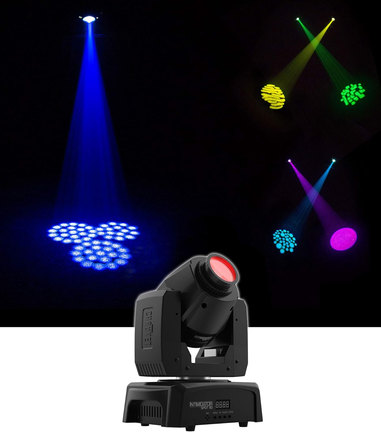 2) Chauvet Intimidator Spot 110 Compact LED Moving Head Lights+CHS-1XX Carry Bag