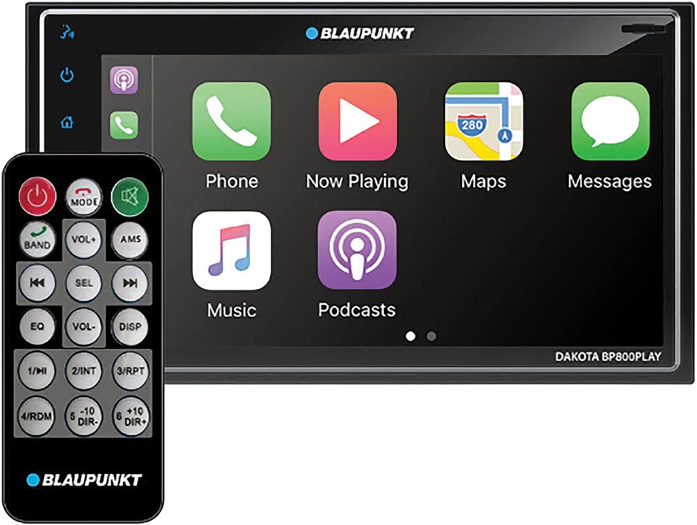 Blaupunkt BP800PLAY Dakota BP800PLAY 6.8-in. Double-DIN Digital Media Receiver with Bluetooth, Apple CarPlay, and Android Auto