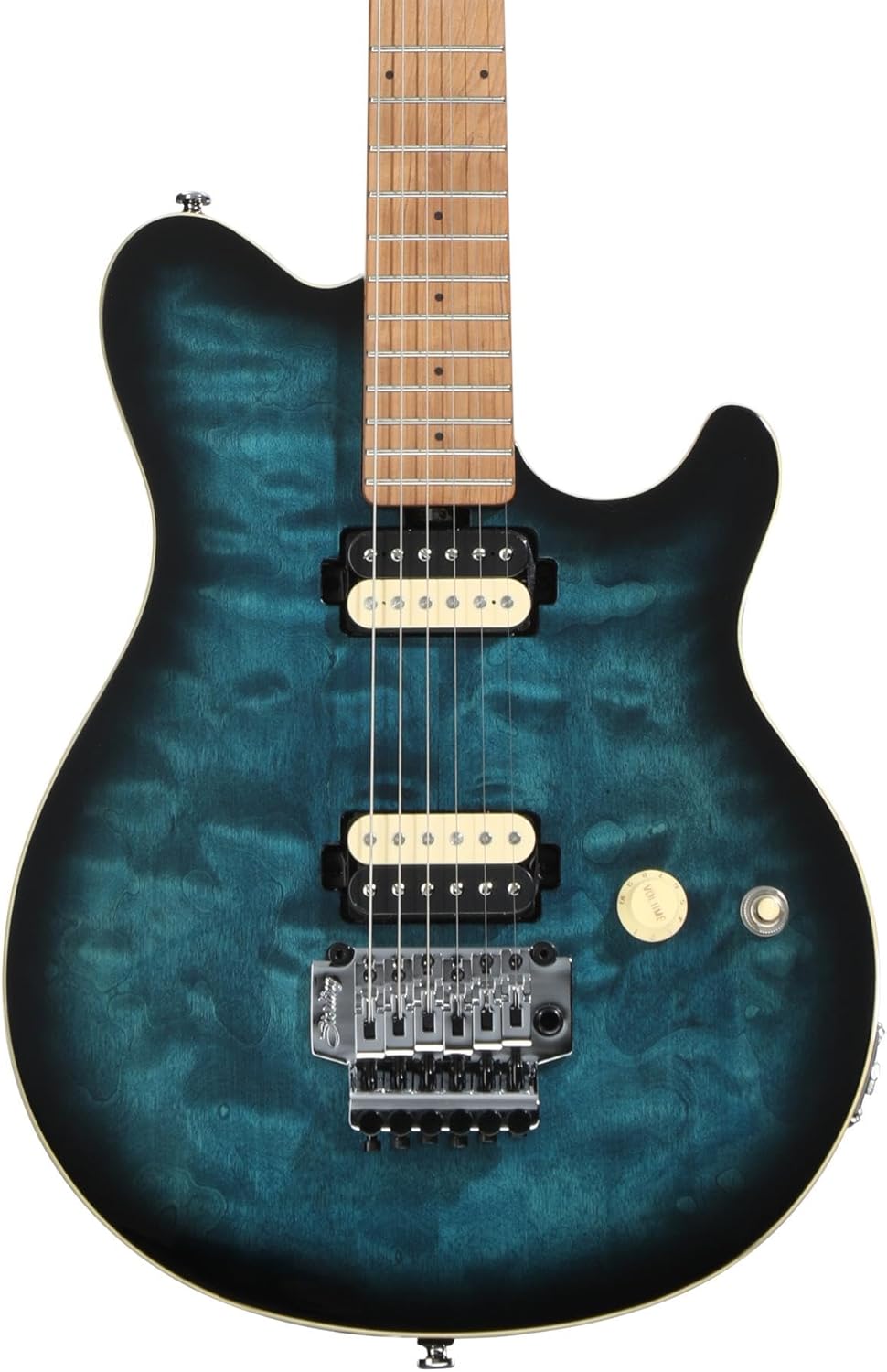 Sterling By Music Man Axis Quilted Maple Electric Guitar - Yucatan Blue