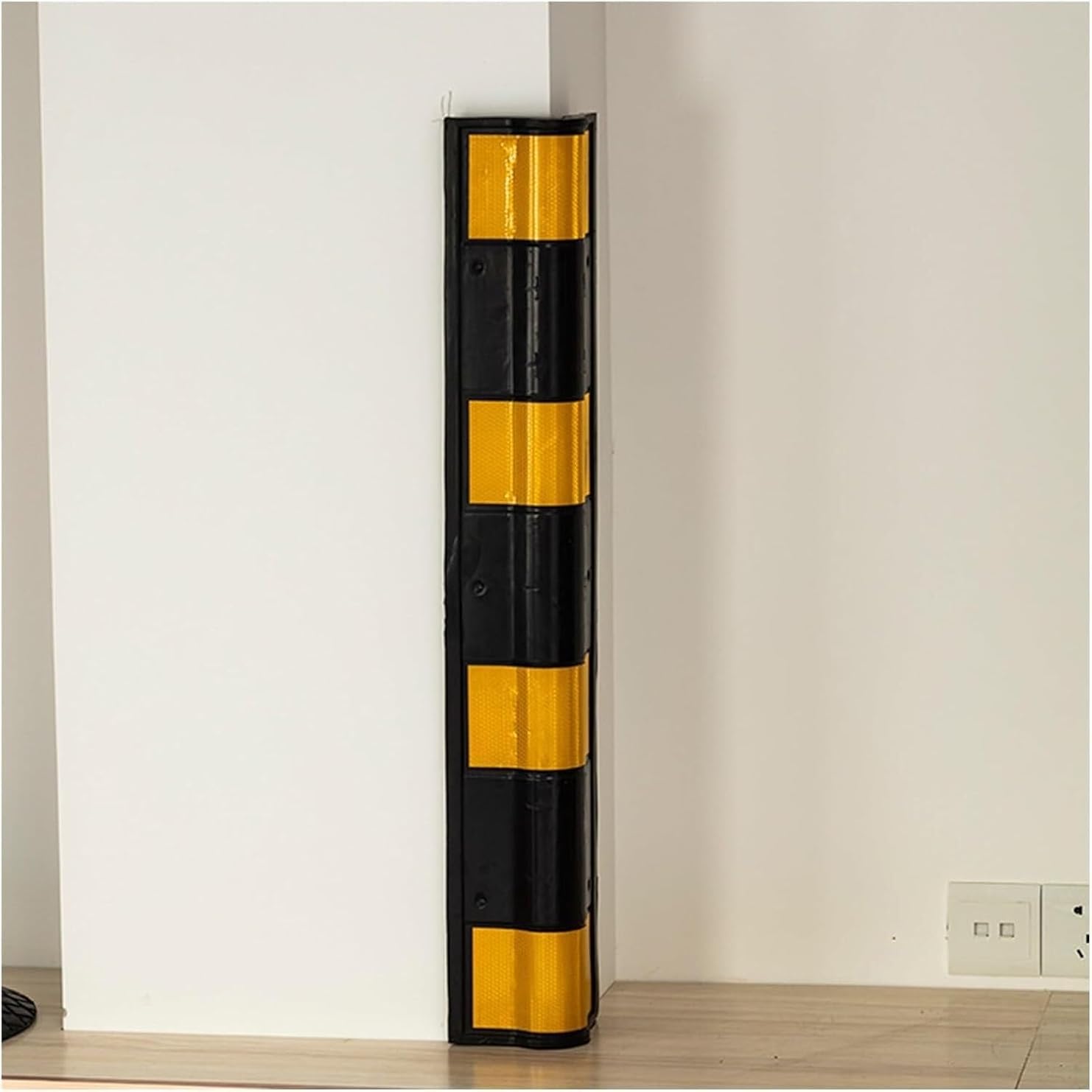 BTZHY Car Parking Protector Car Parking Protector Wall Corner Guard for Parking Garages, Arc Parking Rubber Column with Reflective Strip, 1cm Thick for garages and Warehouses(15pcs-120cm)