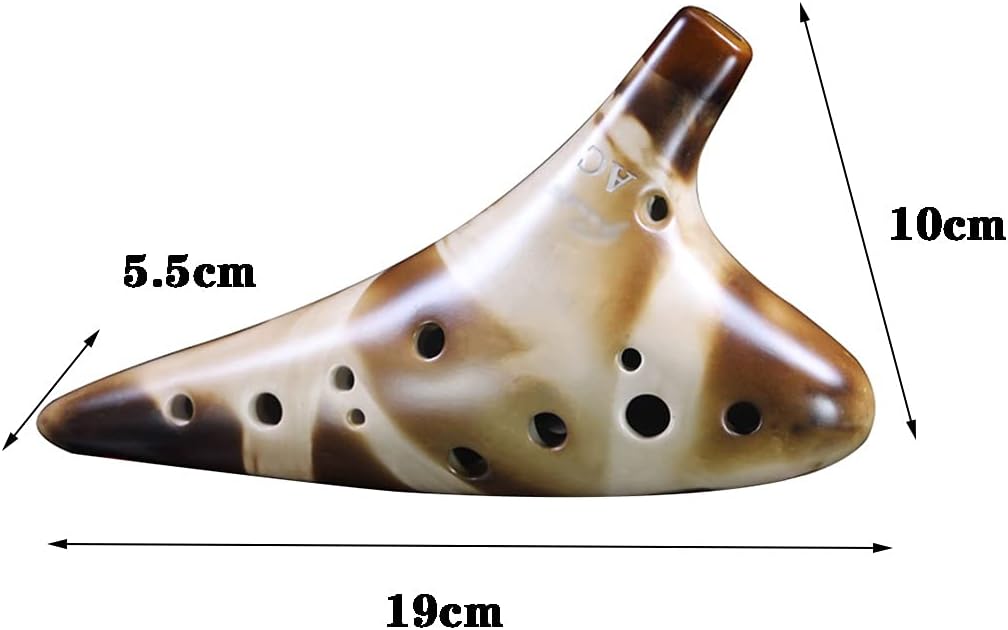 Ocarinas 12 Holes Smoked in Alto AC Getting Started with an Instrument Comfortable to Hold Professional (Color : Black, Size : 19105.5cm)