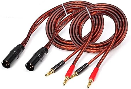 Quality Active Speaker Cable Regular 3 Pin XLR to 2 Banana for Amplifier Soundbox OFC Audio Cable Gold Plating 1M 2M 3M 5M 8M (Color : A Pair, Length : 3meter)