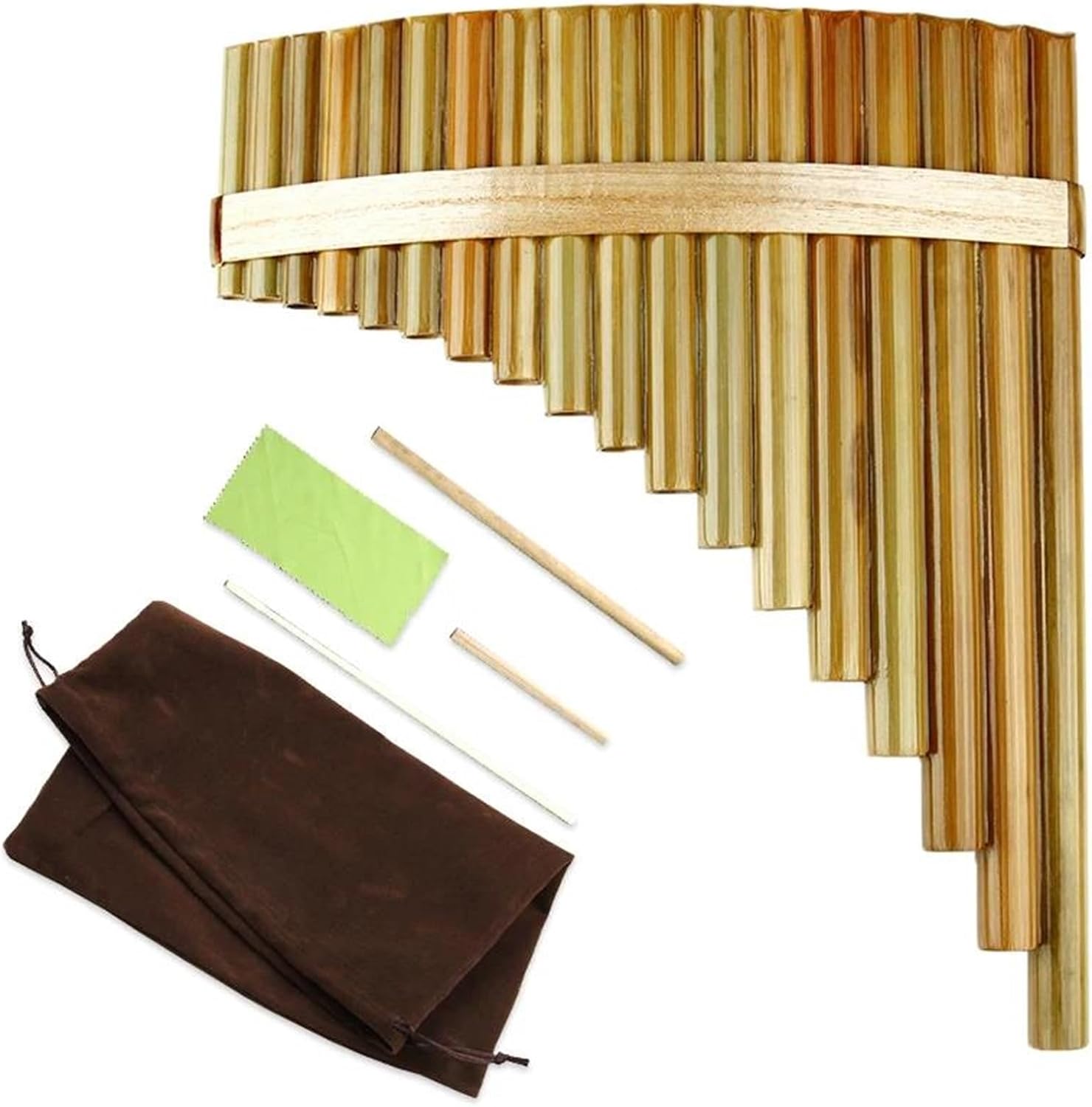 pan flute for beginners 18 Pipes Pan Flute F Key Pan Pipes Woodwind Instrument Chinese Traditional Musical Instrument Pan Flute (Color : Left)