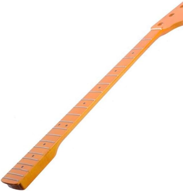 21 Frets Maple Yellow Color Glossy Electric Bass Guitar Neck Fingerboard Nut Width 38mm Musical Instruments Accessories