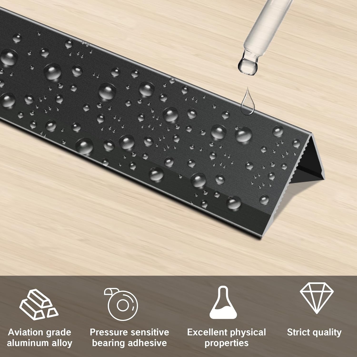 Aluminum Alloy Black Corner Guards 21Ga Thickness Wall Corner Protectors for Walls Right Angle Corner Protectors L Shaped Metal Protectors Guards (0.6x0.6x48 Inch-10PCS)