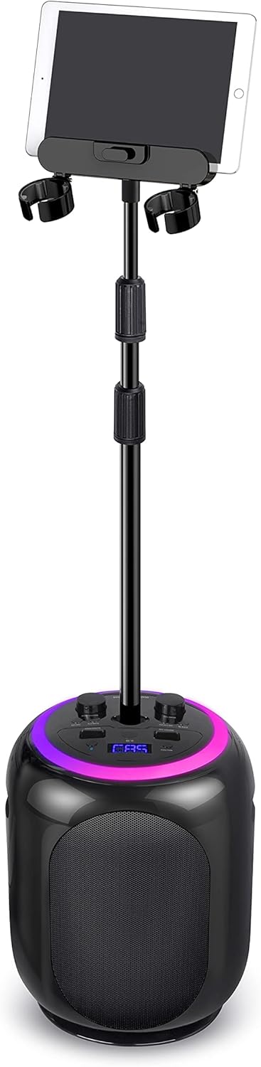 Singing Machine SingCast MAX Bluetooth Video Casting Karaoke Machine, Party Speaker, Microphone, 22 Voice Effects, Pitch Correction, Lights, Stand, 35W Sound for PA System Function for Adults & Kids