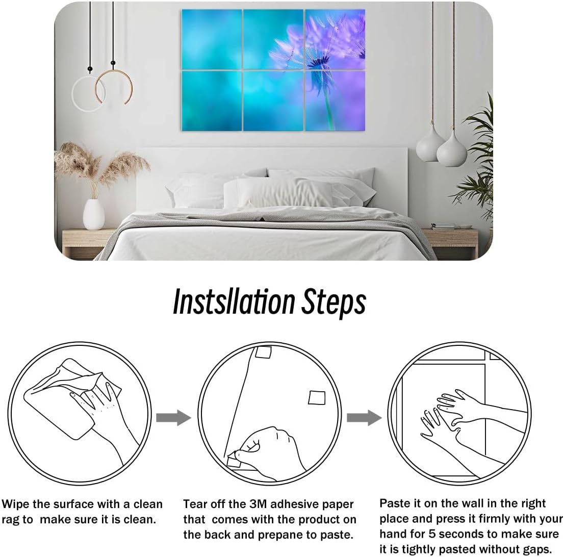 6 Pack Art Acoustic Panels Abstract nature Dandelion extreme close up macrophotography Sound Absorbing Panel 48