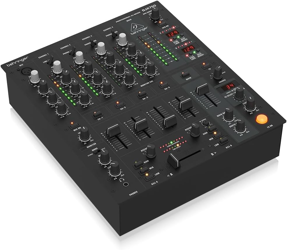 Behringer PRO MIXER DJX750 Professional 5-Channel DJ Mixer with Advanced Digital Effects and BPM Counter