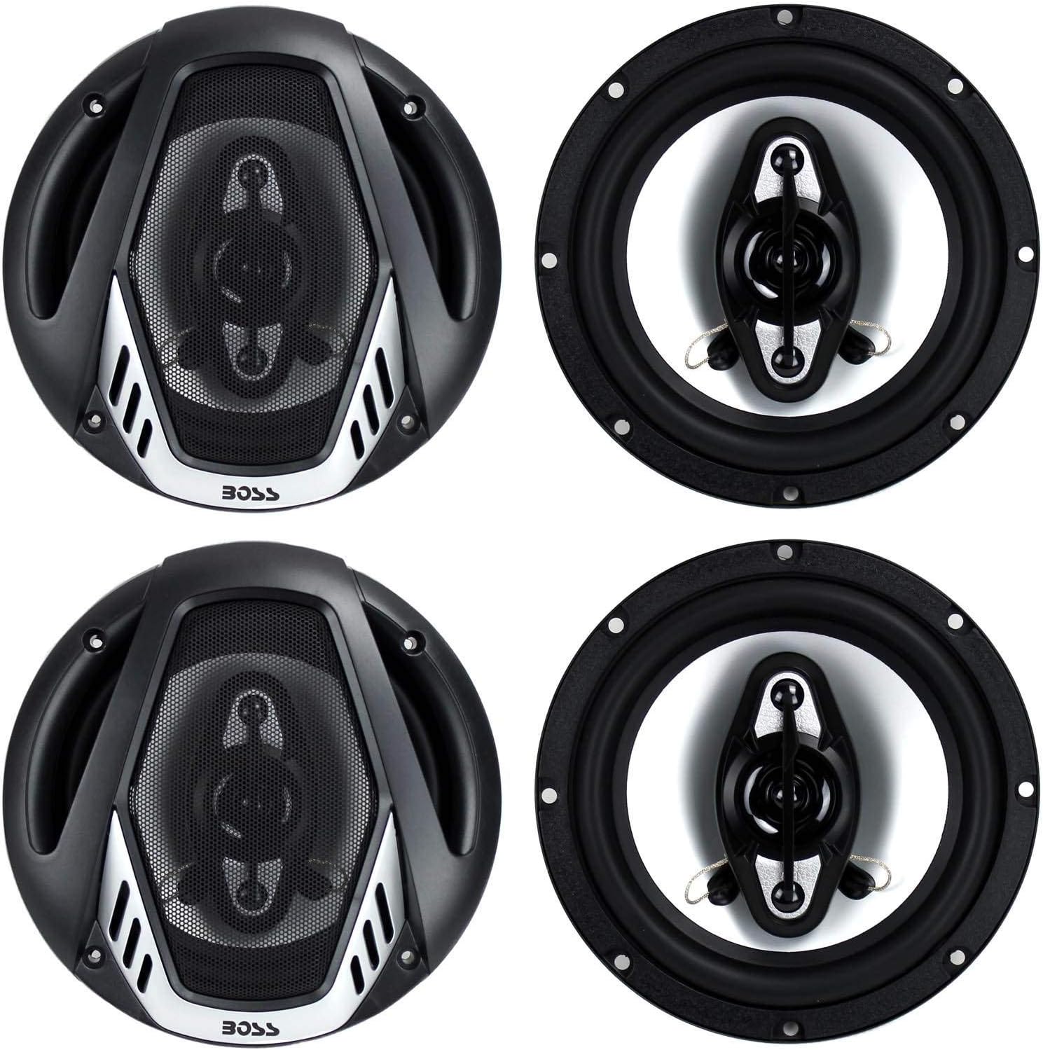 BOSS Audio Systems 6.5 Inch 400 Watt 4 Way 4 Ohm Full Range Car Audio Coaxial Stereo Speakers with Mylar Dome Tweeters, 2 Pairs