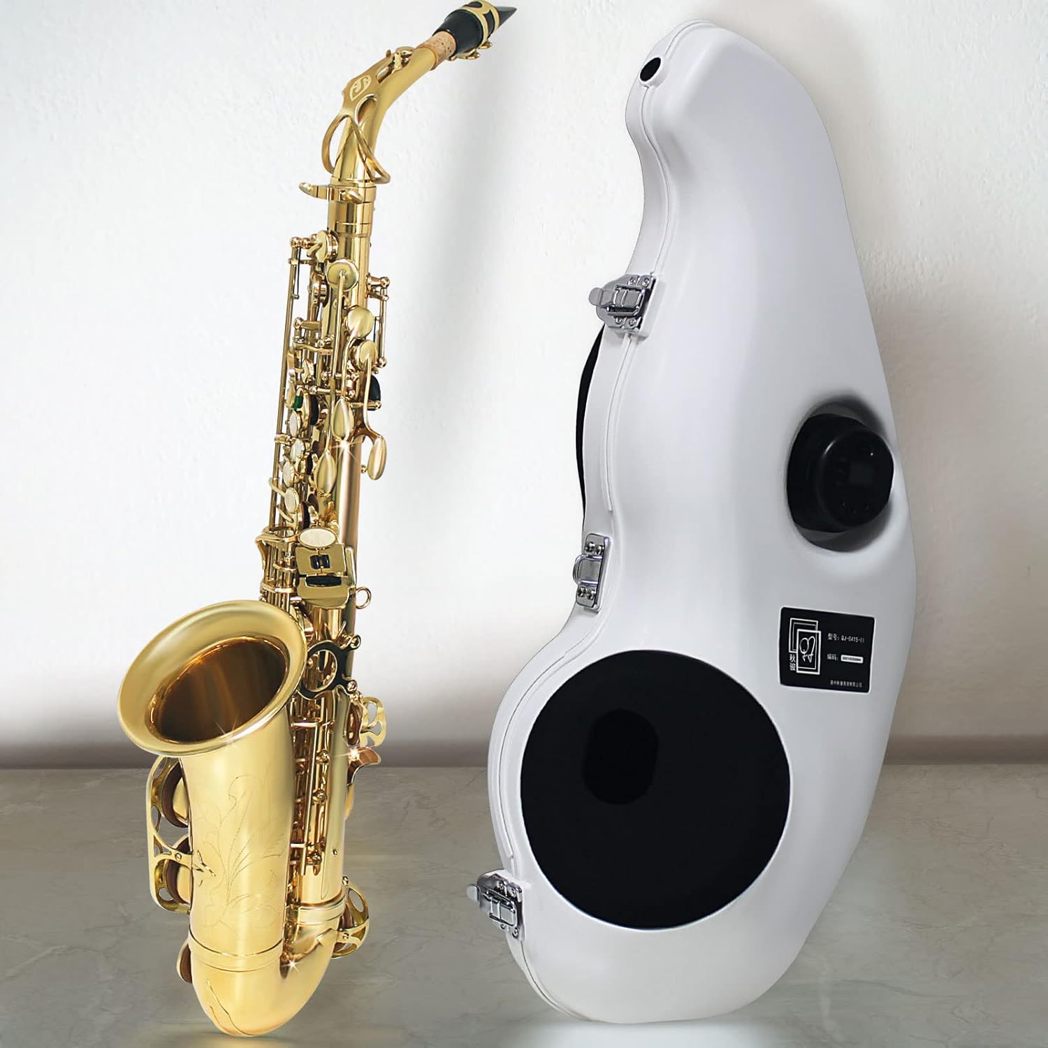 Alto Saxophone Muffler & Noise Eliminator - Multifunctional Electronic Pickup Mute for Beginners, Practice Anywhere Without Disturbing Others (white)