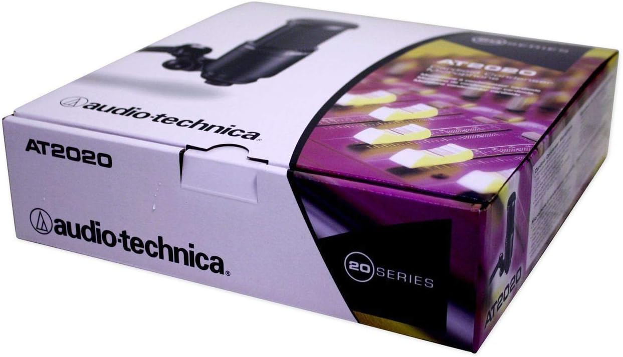 Audio-Technica AT2020 Studio Recording Microphone-Cardioid Condenser Mic Bundle with Rockville PRO-M50 Studio Headphones w/Detachable Coil Cable, Case with Extra Ear Pad