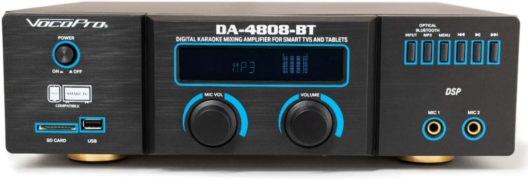 VocoPro 250 Watt Speaker/Amplifier/Microphone Package with Built-in Mic Mixer/Effects/FM Tuner/Bluetooth