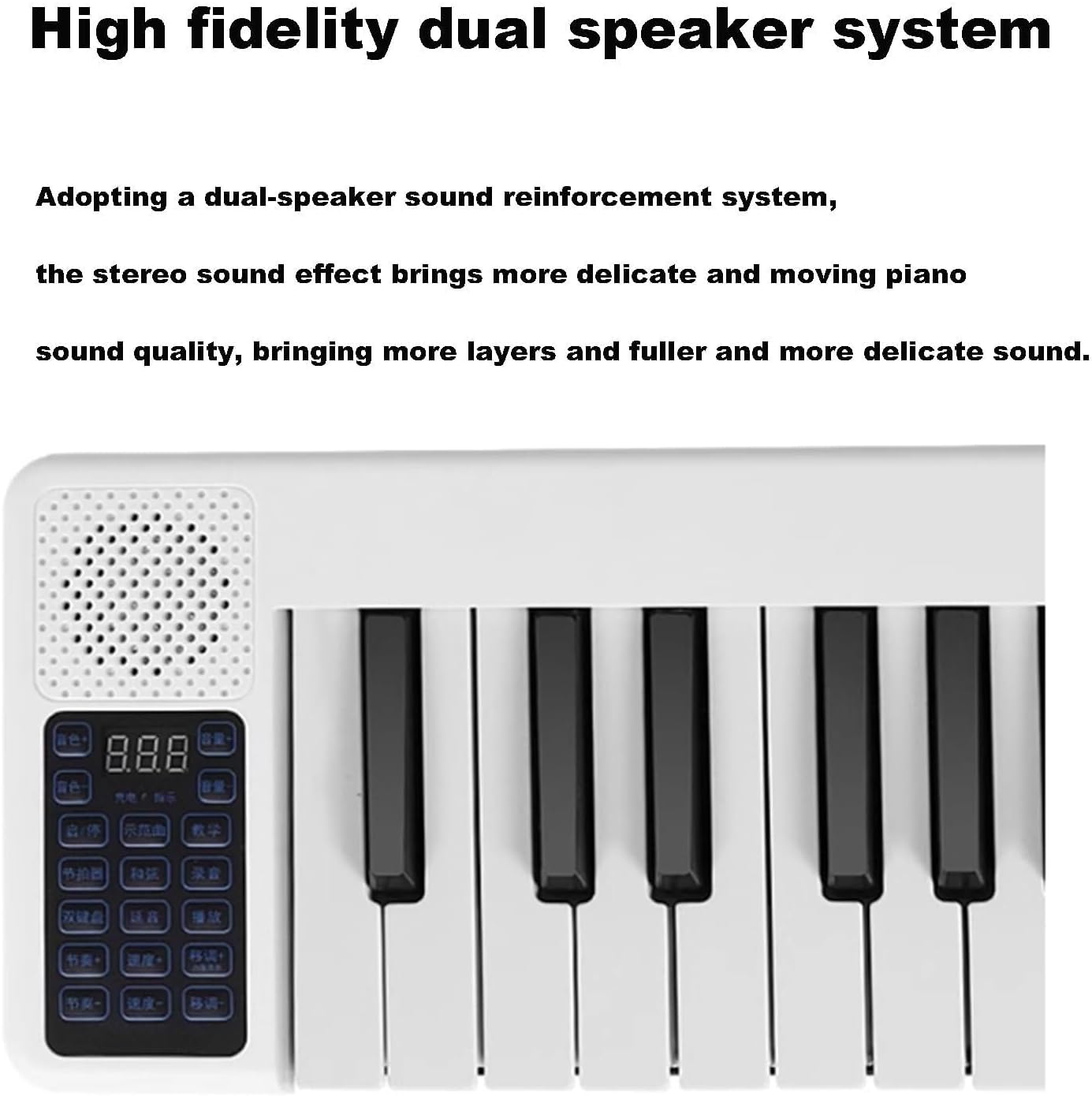 88 Key Folding Piano Keyboard, Roll Up Piano, Dual Speaker, Bluetooth App, 128 Timbres, 15 Demo Songs, 22mm Standard Keys for Beginners & Advanced Players (White)