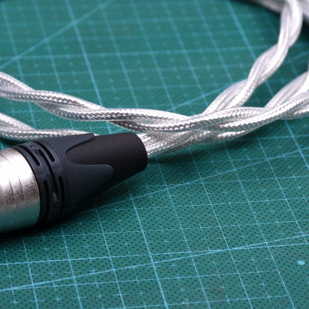 4pin XLR Male to 4.4mm Female Balanced Crystal Clear Silver Plated Shield Upgrade Extension Cable Audio Adapter Compatible for Sony NW-WM1Z 1A MDR-Z1R TA-ZH1ES PHA-2 (3)