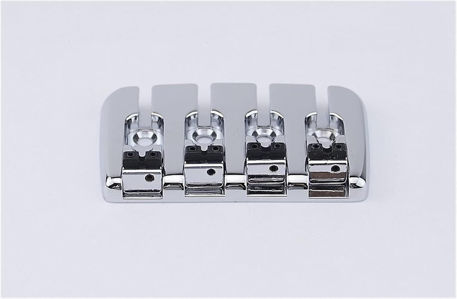 Guitar Bridge System Set 1 Set Bass Bridge for 4 Strings Electric Bass Chrome