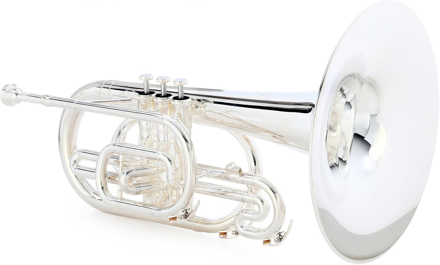 Yamaha YMP204MS Marching Mellophone, Silver-Plated Finish