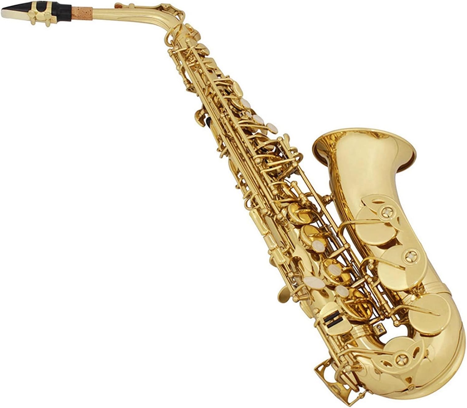 EB Alto Saxophone Brass Gold-Plated E Flat Musical Woodwind Instrument with Case (Color : Gold)