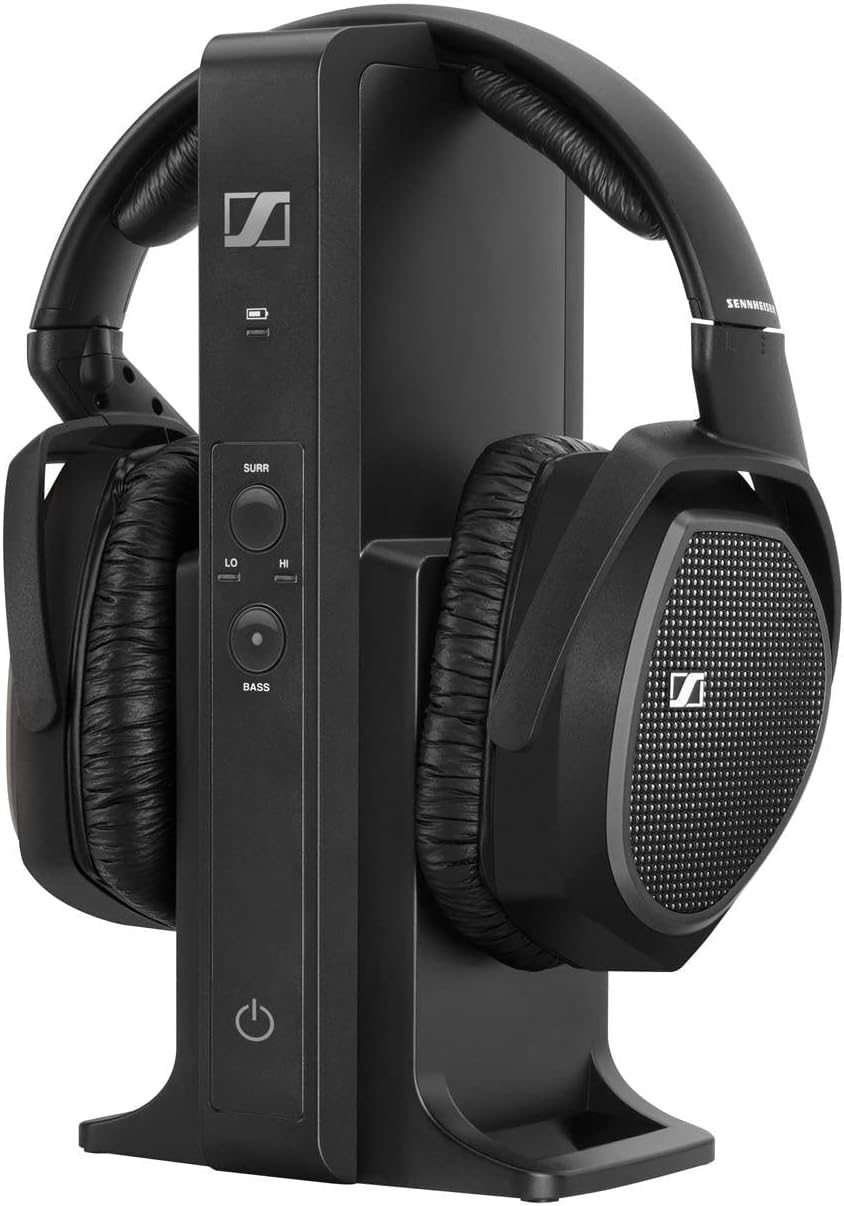 Sennheiser RS 175 RF Wireless Headphones for TV System with Bass Boost and Surround Sound Modes, Compact and Ergonomic, Wireless TV Listening, Black