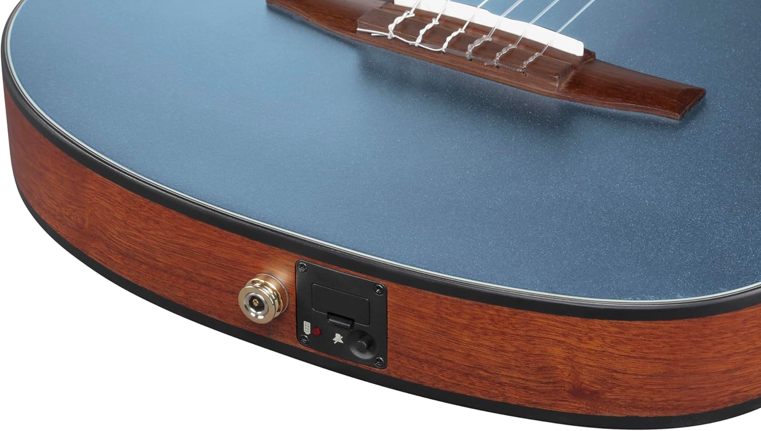 Ibanez FRH10N Thinline Nylon Acoustic-electric Guitar - Indigo Blue Metallic Flat