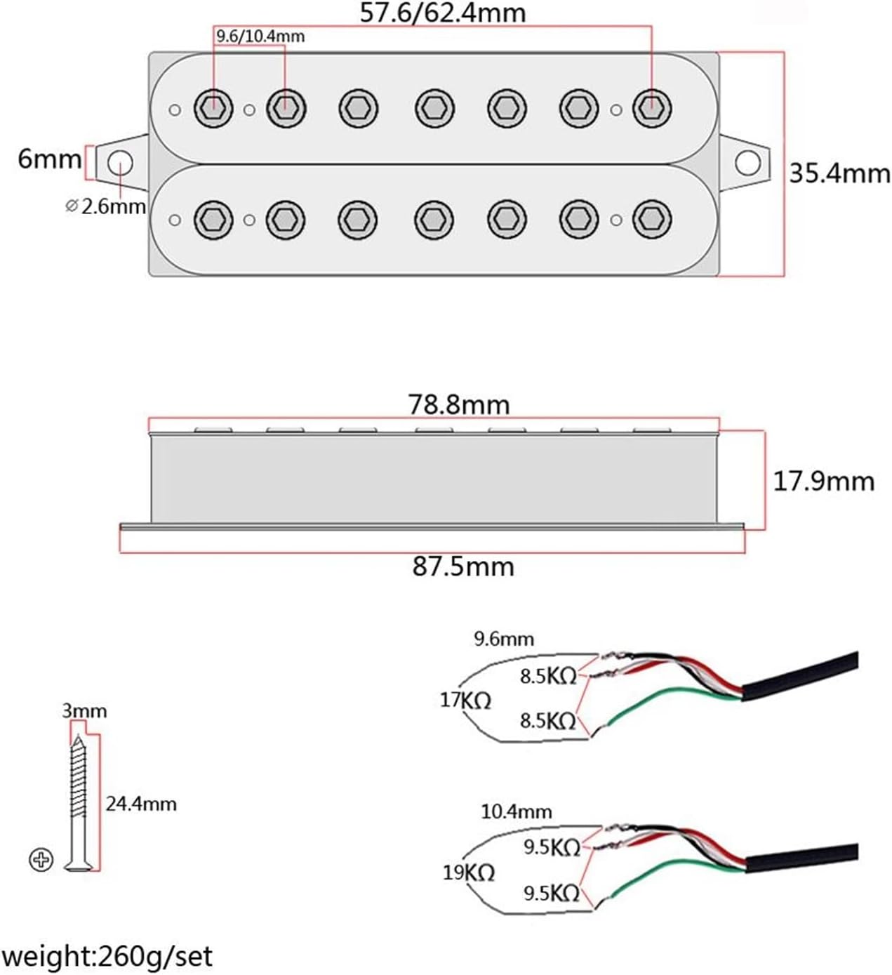 7-String Guitar Humbucker Alnico 5 Magnets Rosewood Pickups for Electric Guitar Parts Electric Guitar Pickups Set