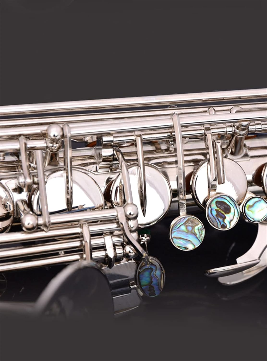 Saxophone Straight E Flat Alto Nickel-Plated Silver Saxophone Key Type Woodwind Instrument