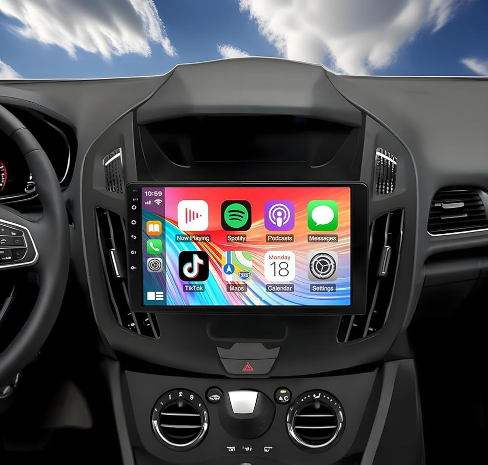 Double Din Car Stereo Radio for Ford Transit Connect 2014 2015 2016 2017 2018 with Wireless CarPlay Android Auto, 9 inch Touchscreen Car Stereo with Bluetooth,WiFi,DSP,GPS,Backup Camera-2+32G
