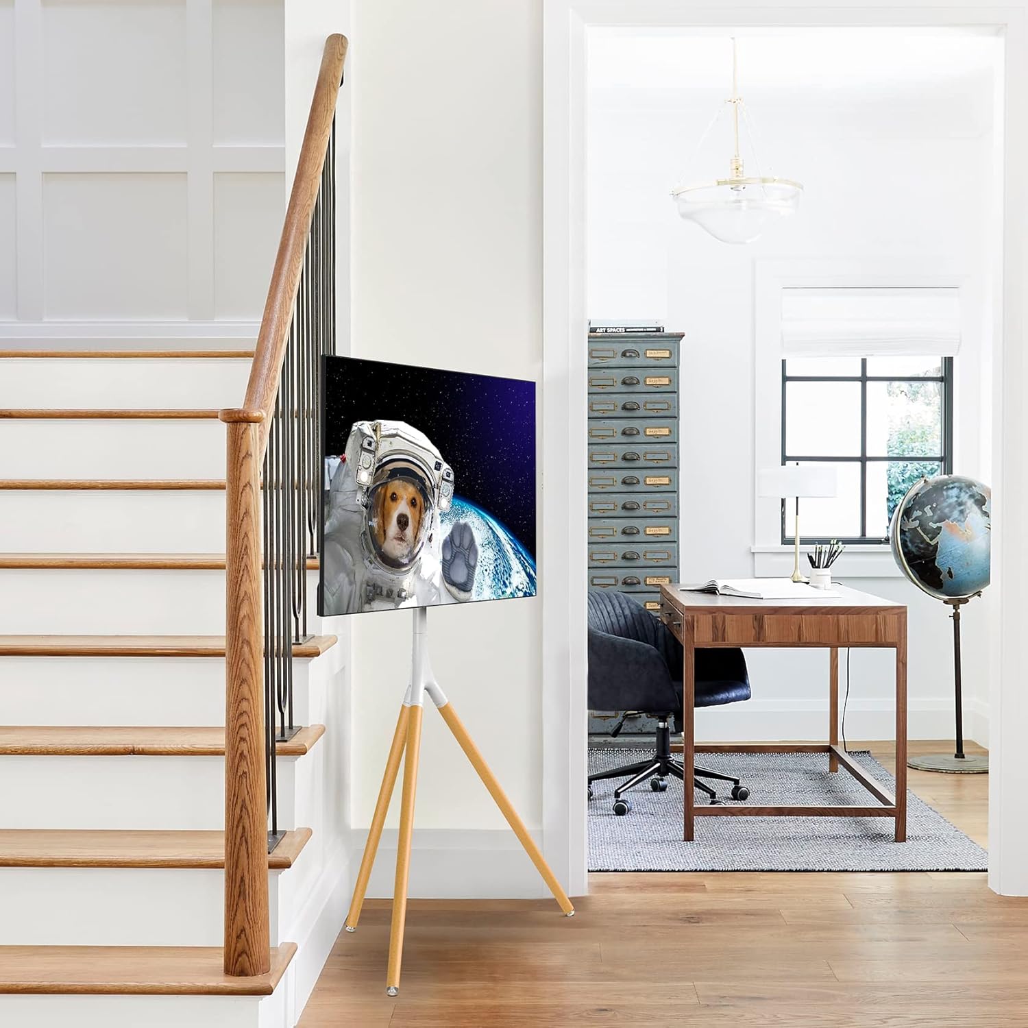 Easel TV Stand with Tripod Base for 45