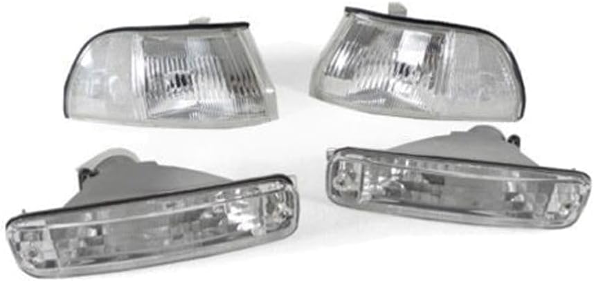 Front Left Driver and Right Passenger Side Chrome/Clear Lens Corner Light Passenger Driver Right Left Front Lens Chrome for Acura for Integra 1990-1991,Repair your car